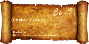 Csaby Vitold névjegykártya